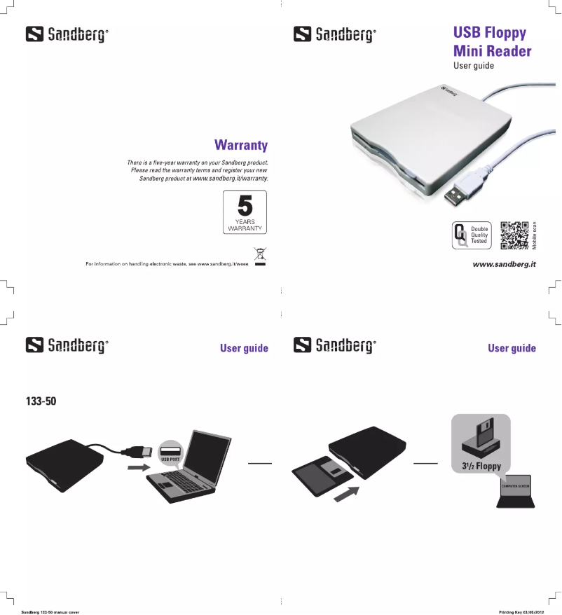Image de la première page du manuel de l'appareil USB Floppy Mini Reader