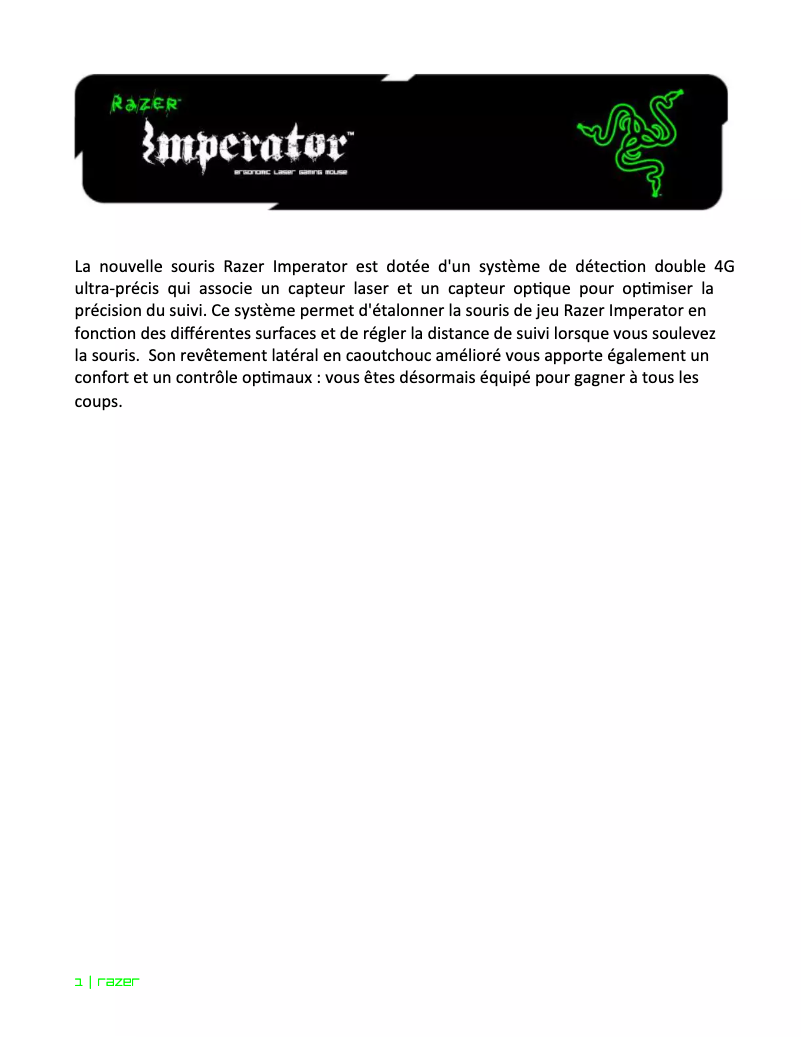 Página 1 del manual Manual de usuario Razer Imperator 2012