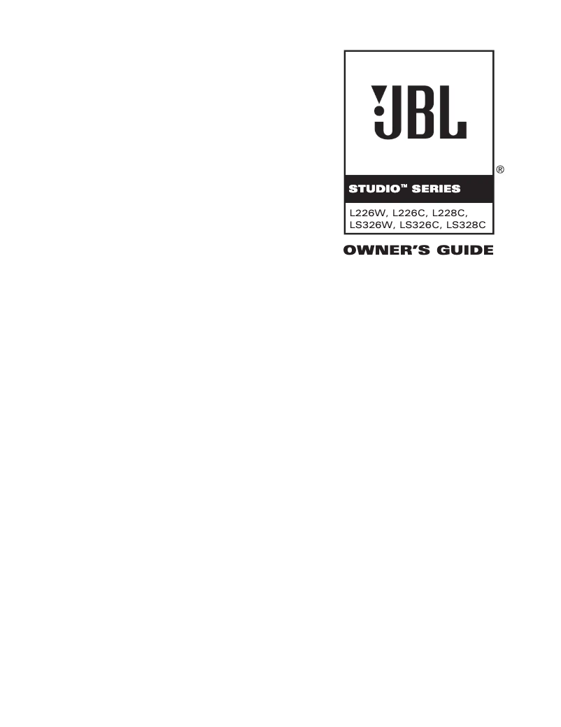 Page n°1 - Manuel utilisateur JBL Studio L228C