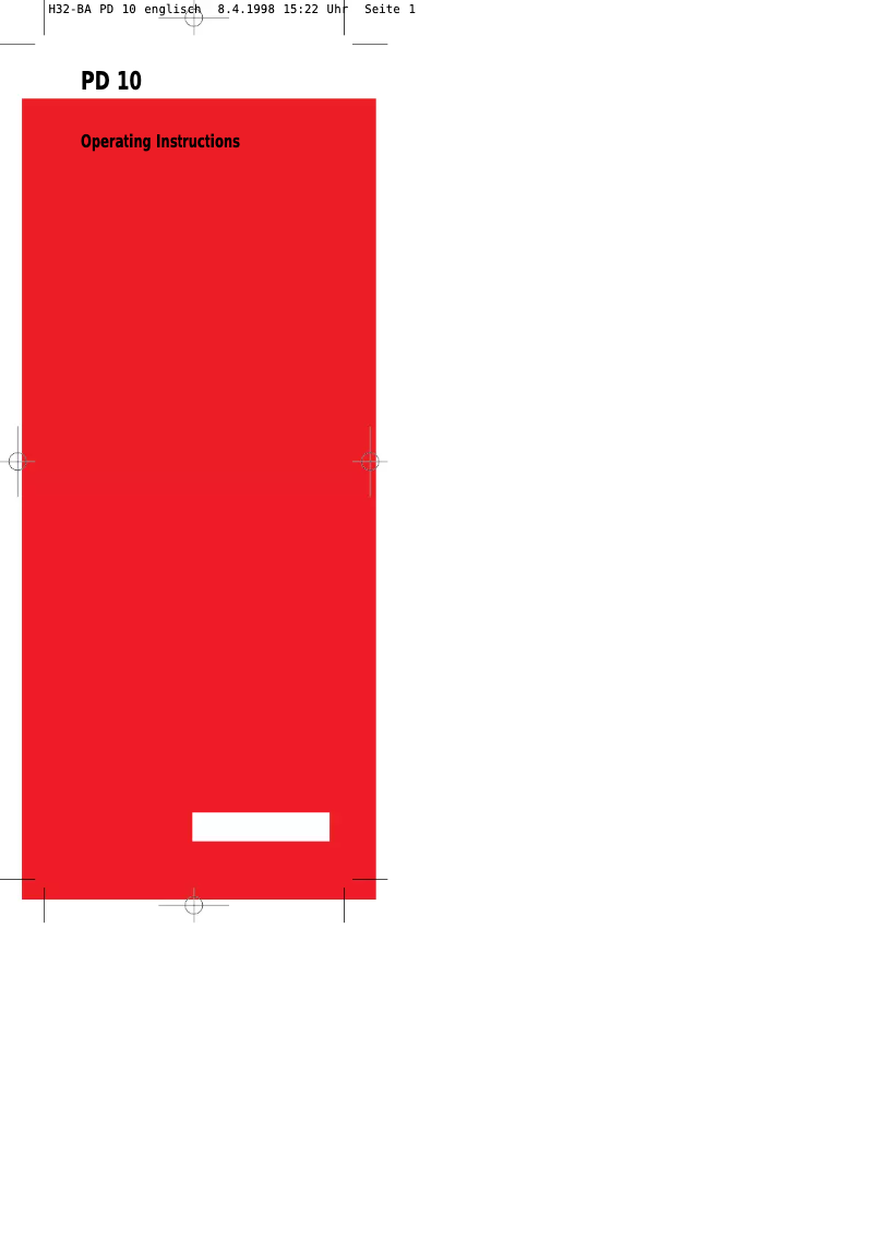 Page 1 de la notice Manuel utilisateur Hilti PD 10