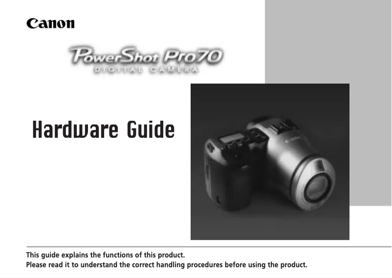 Page 1 de la notice Manuel utilisateur Canon PowerShot Pro70