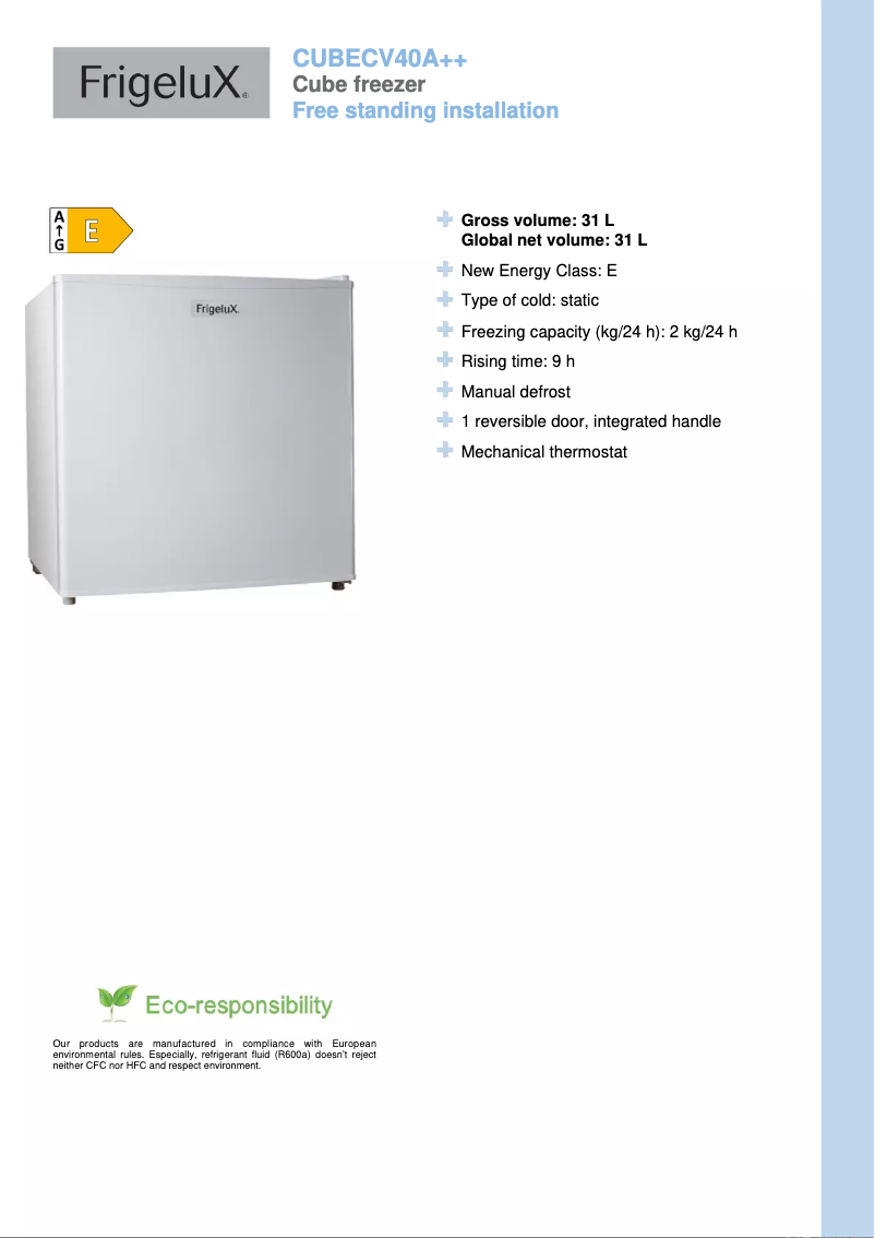 Image de la première page du manuel de l'appareil CUBECV40A++