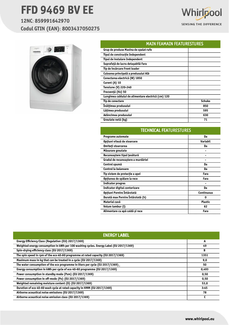 Imagen de la primera página del manual del dispositivo FFD 9469 BV EE