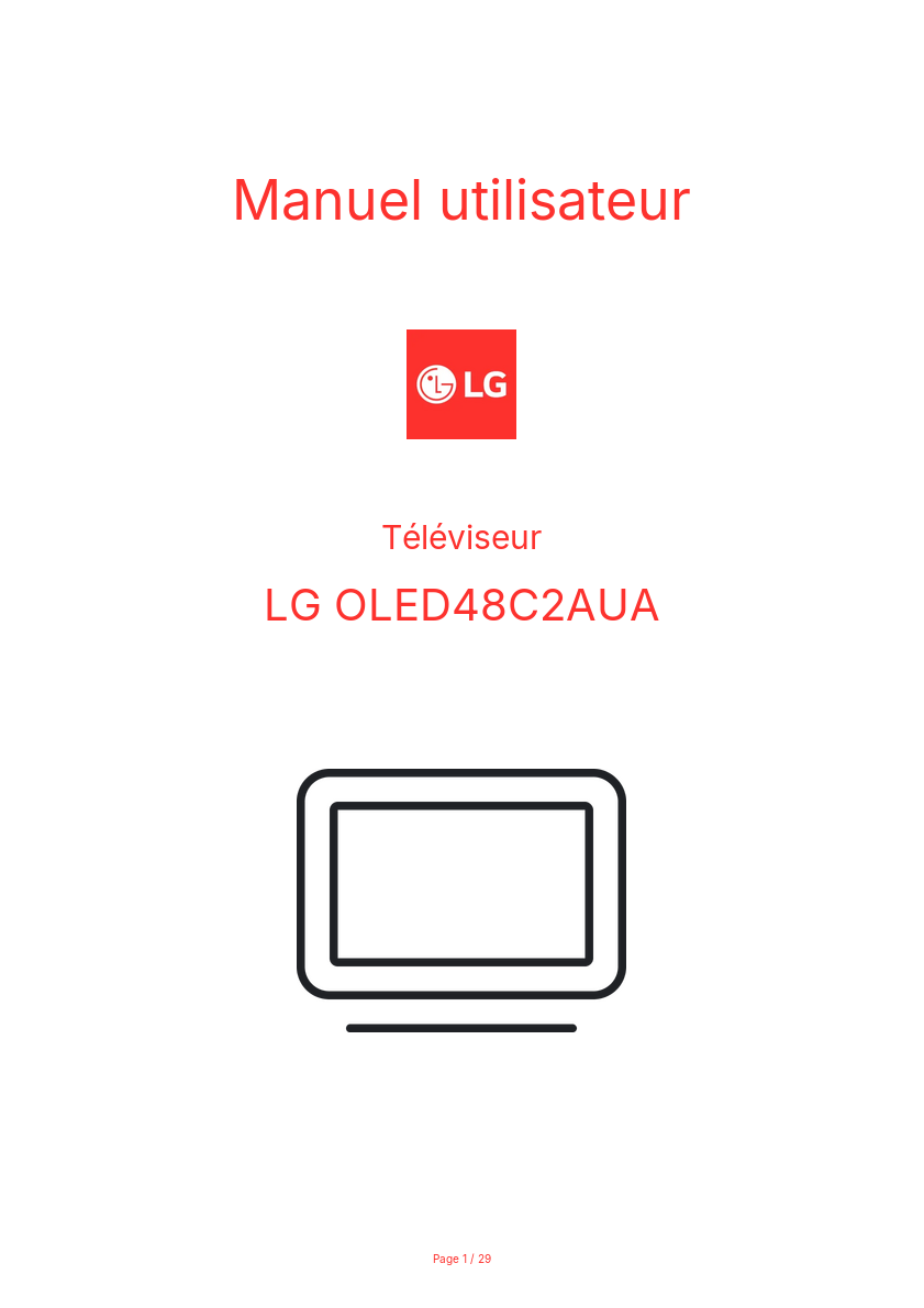 Image de la première page du manuel de l'appareil OLED48C2AUA
