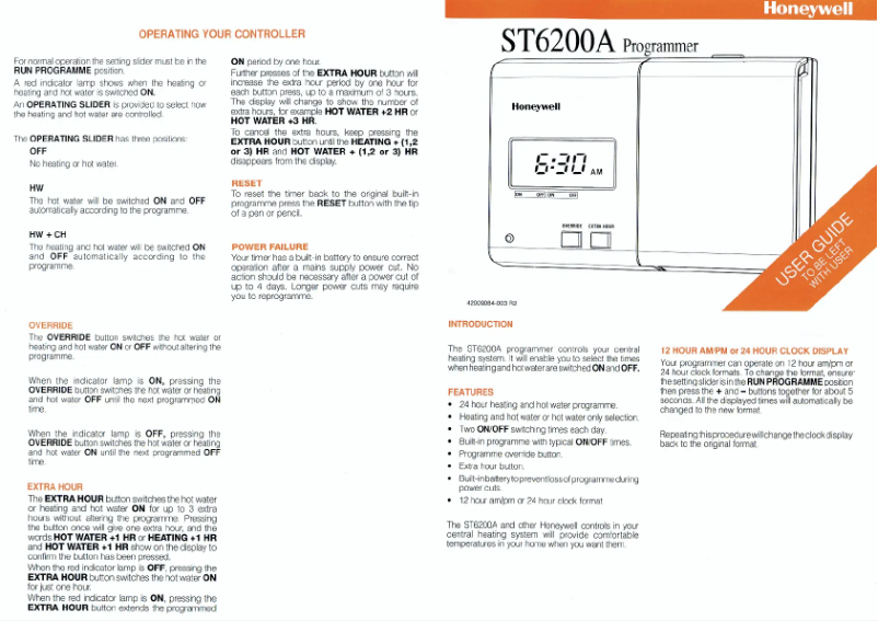 Página 1 del manual Manual de usuario Honeywell ST6200A