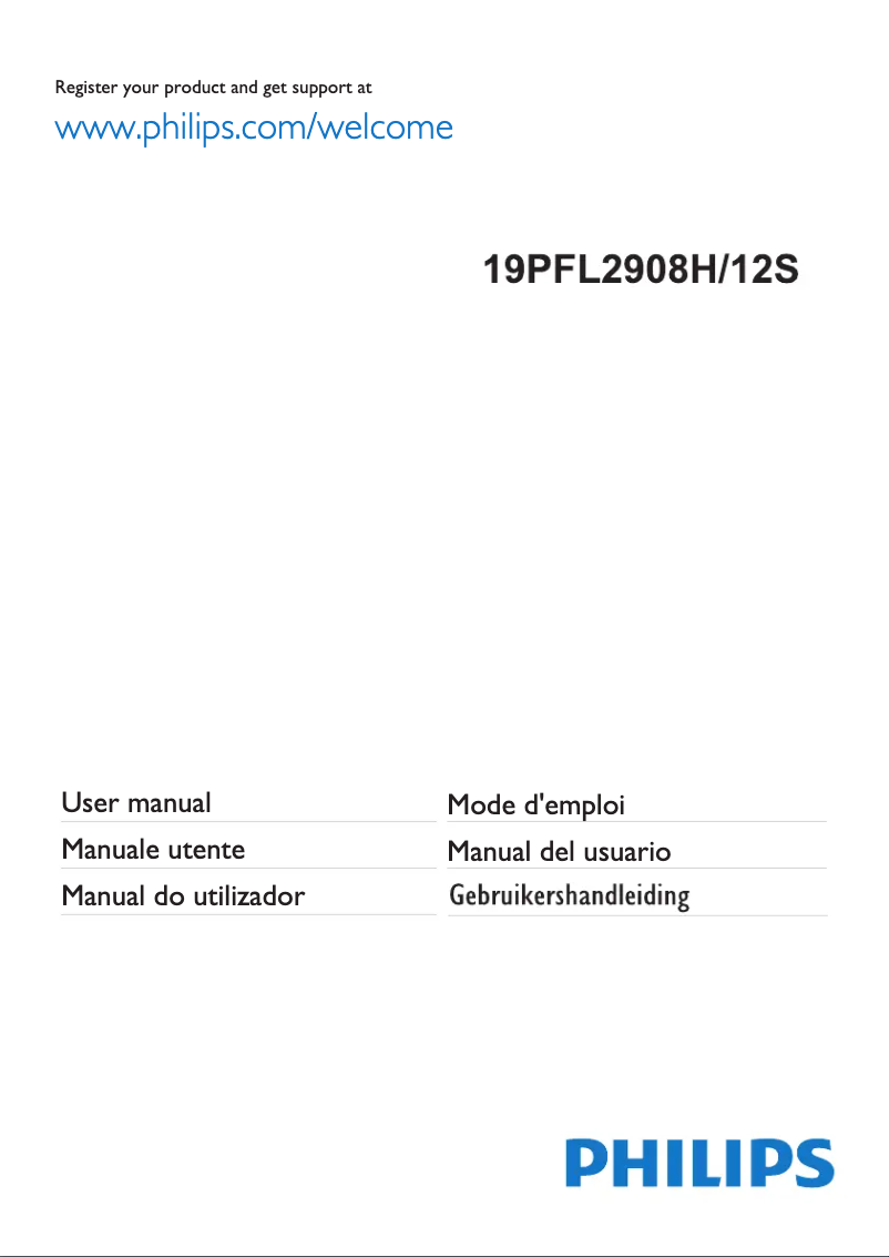Page 1 de la notice Manuel utilisateur Philips 19PFL2908H