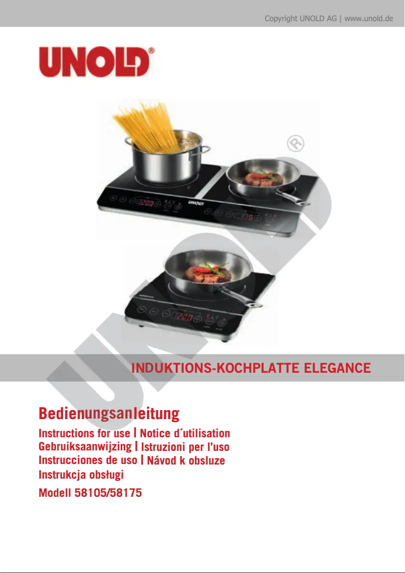 Page 1 de la notice Manuel utilisateur Unold 58175