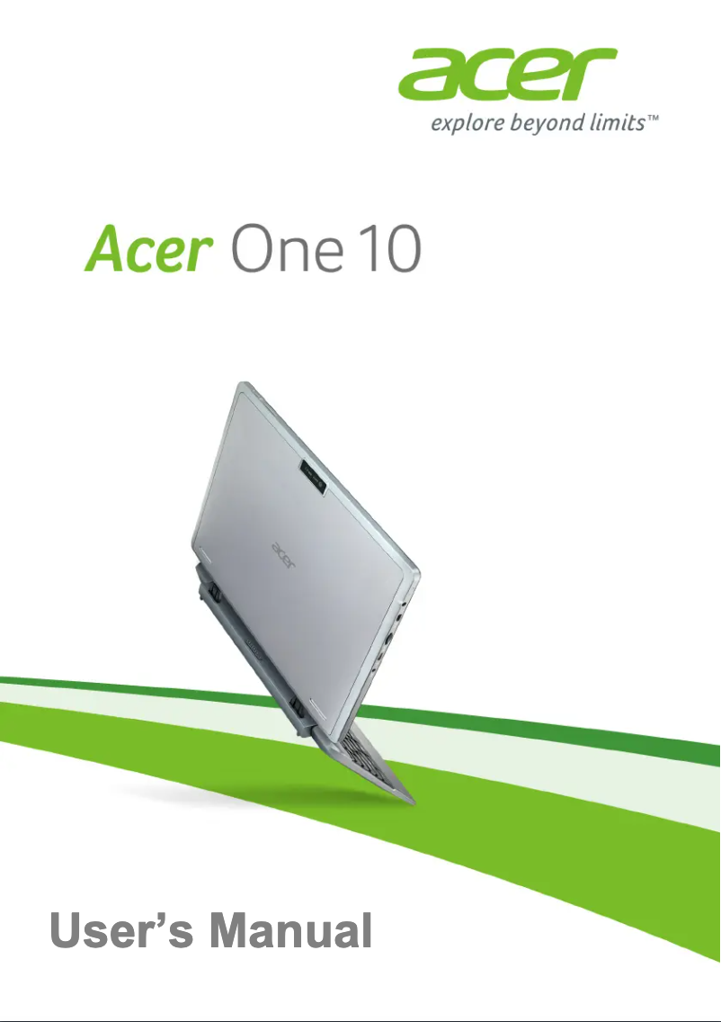 Page n°1 - Manuel utilisateur Acer One 10 S1002