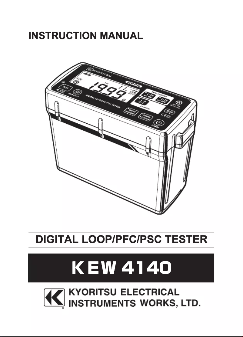 Page n°1 - Manuel utilisateur Kyoritsu KEW 4140