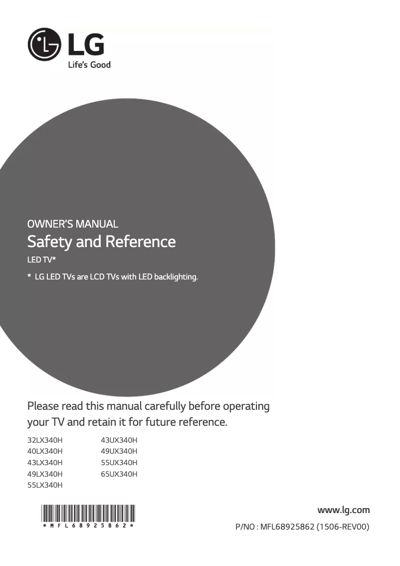 Page 1 de la notice Manuel utilisateur LG 55UX340H
