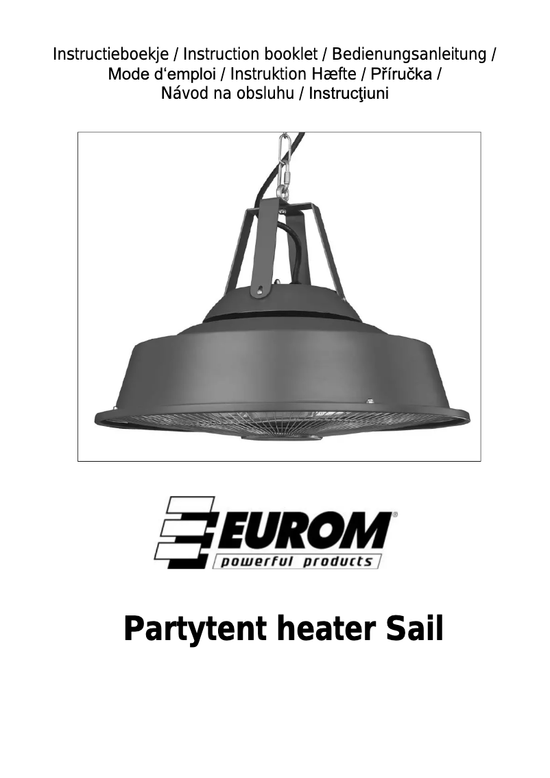 Página 1 del manual Manual de usuario Eurom Partytent heater Sail 33.600.9
