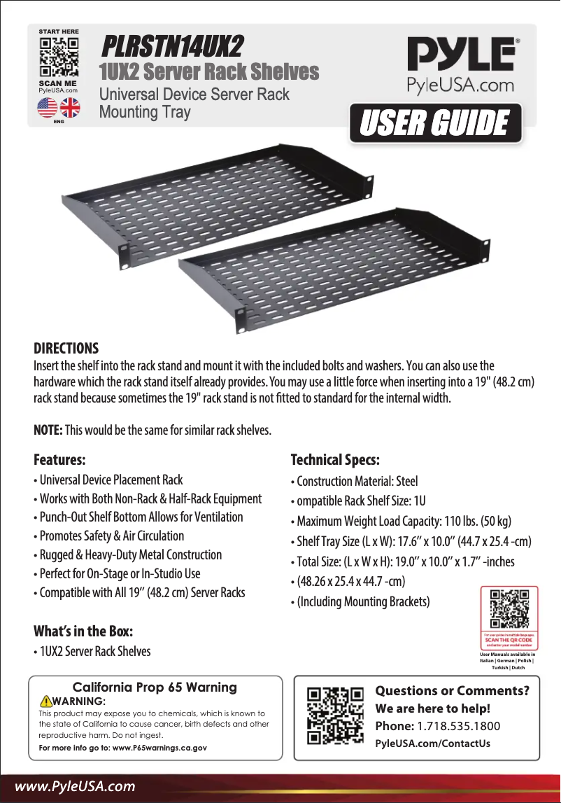 Imagen de la primera página del manual del dispositivo PLRSTN14UX2