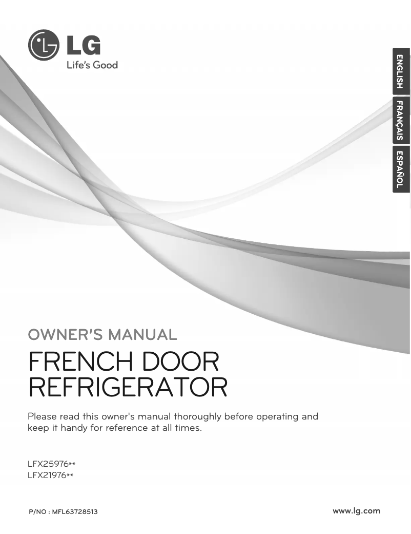 Page 1 de la notice Manuel utilisateur LG LFX25976SB