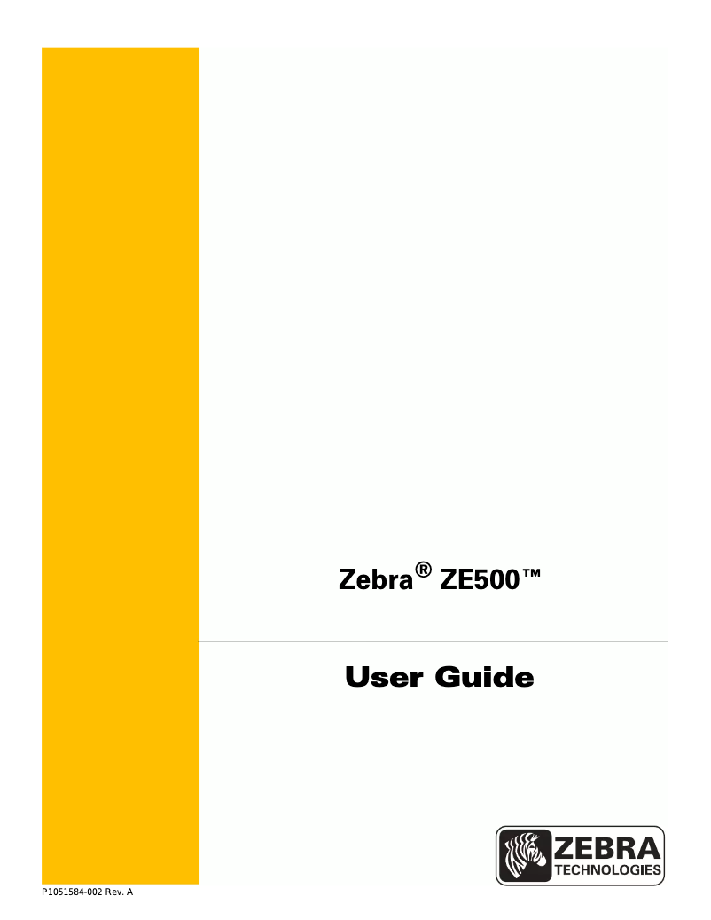 Page 1 de la notice Manuel utilisateur Zebra ZE500