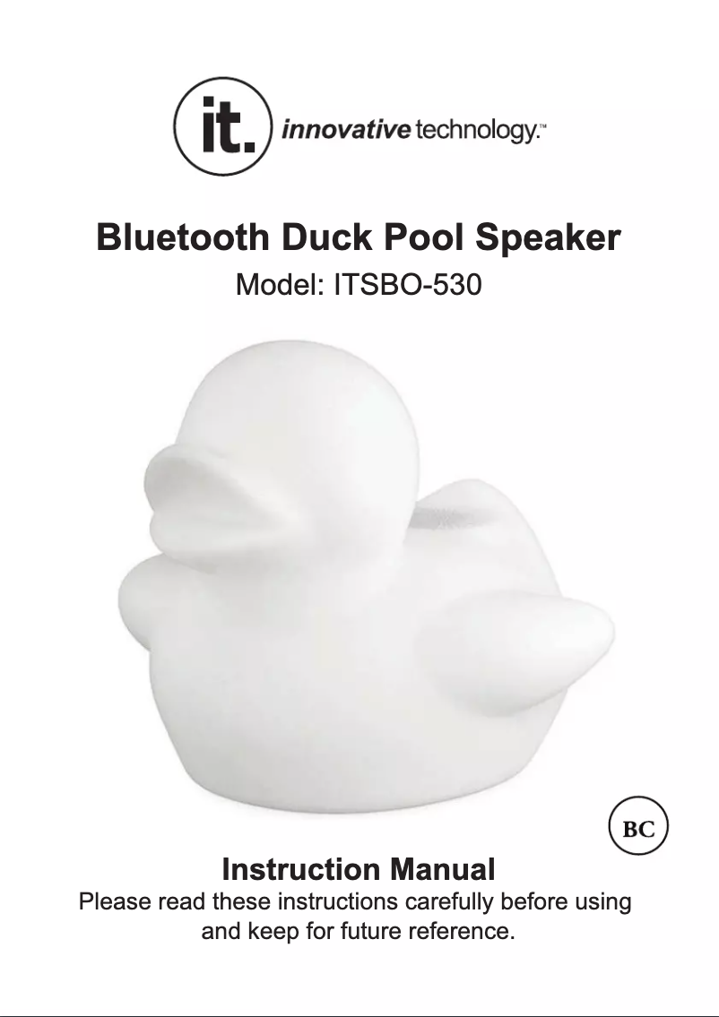 Page n°1 - Manuel utilisateur Innovative Technology ITSBO-530