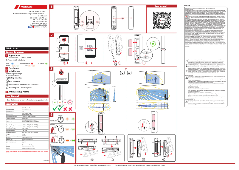 Image de la première page du manuel de l'appareil DS-PDC10DM-EG2-WE