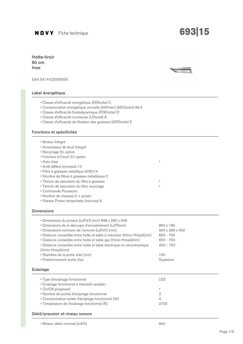 Image de la première page du manuel de l'appareil 693