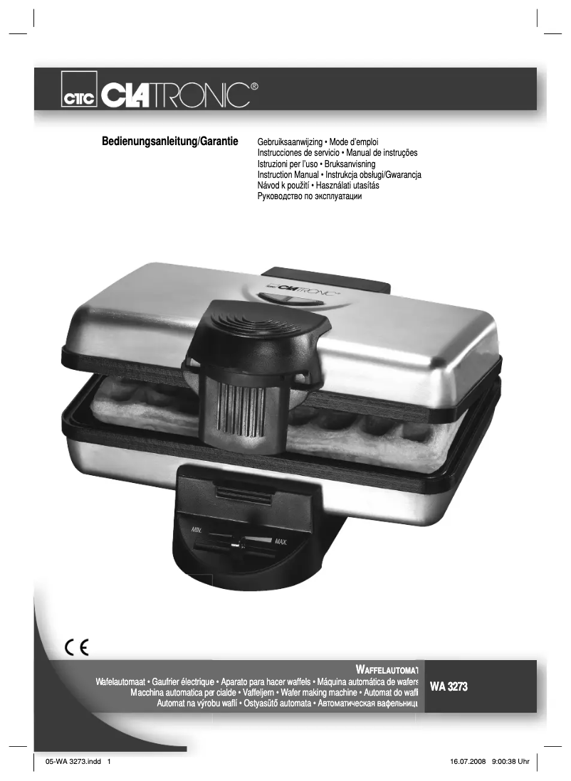 Page 1 de la notice Manuel utilisateur Clatronic WA 3273