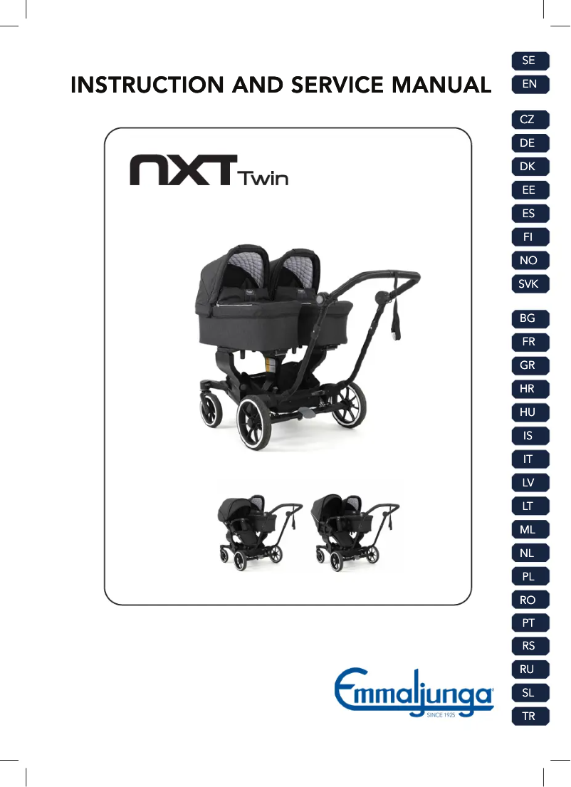 Page 1 de la notice Manuel utilisateur Emmaljunga NXT TWIN
