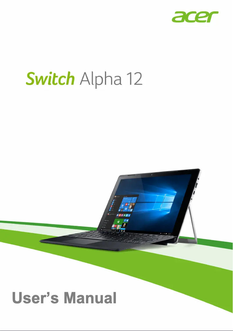 Image de la première page du manuel de l'appareil Aspire Switch Alpha 12
