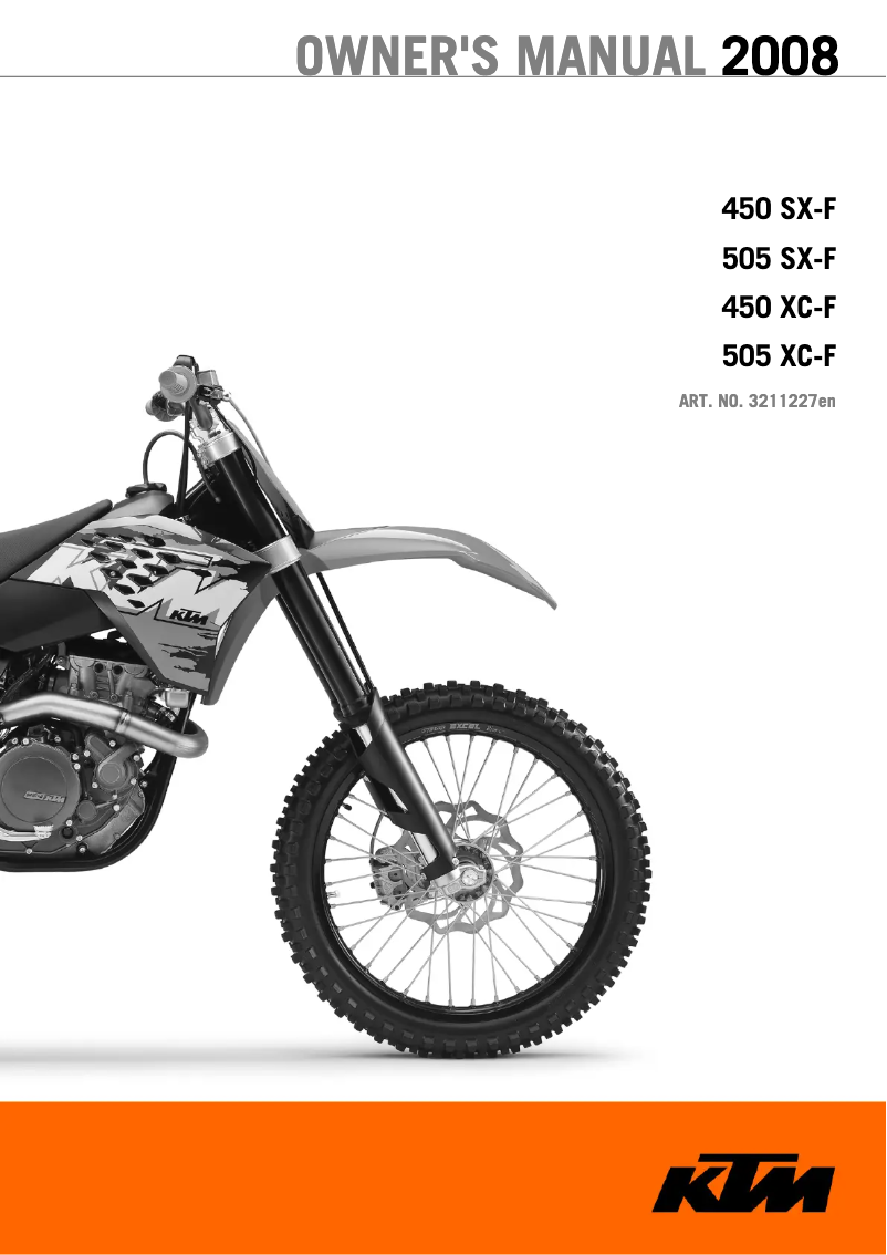 Page n°1 - Manuel utilisateur KTM 450 XC-F (2008)