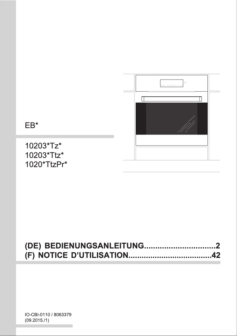 Page n°1 - Manuel utilisateur Amica EB 10203 TZ