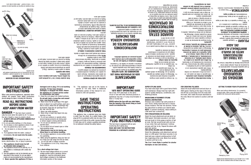 Page 1 de la notice Manuel utilisateur Conair SD6RN