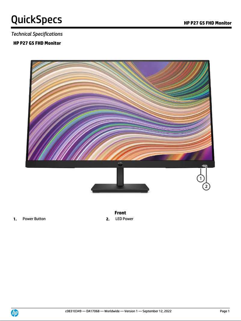 Image de la première page du manuel de l'appareil P27 G5