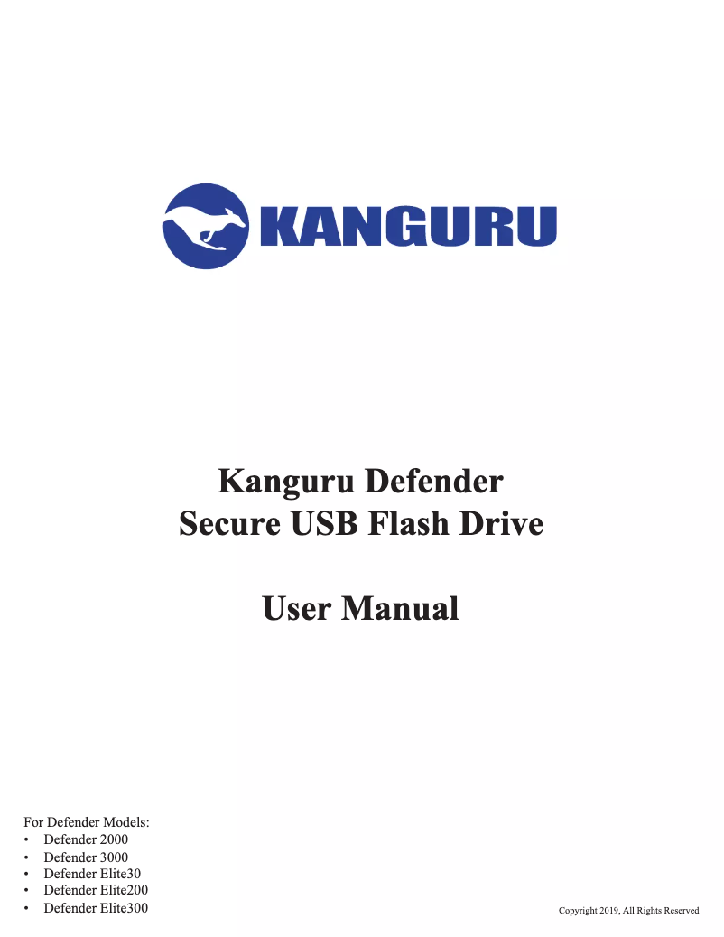 Page n°1 - Manuel utilisateur Kanguru Defender 3000