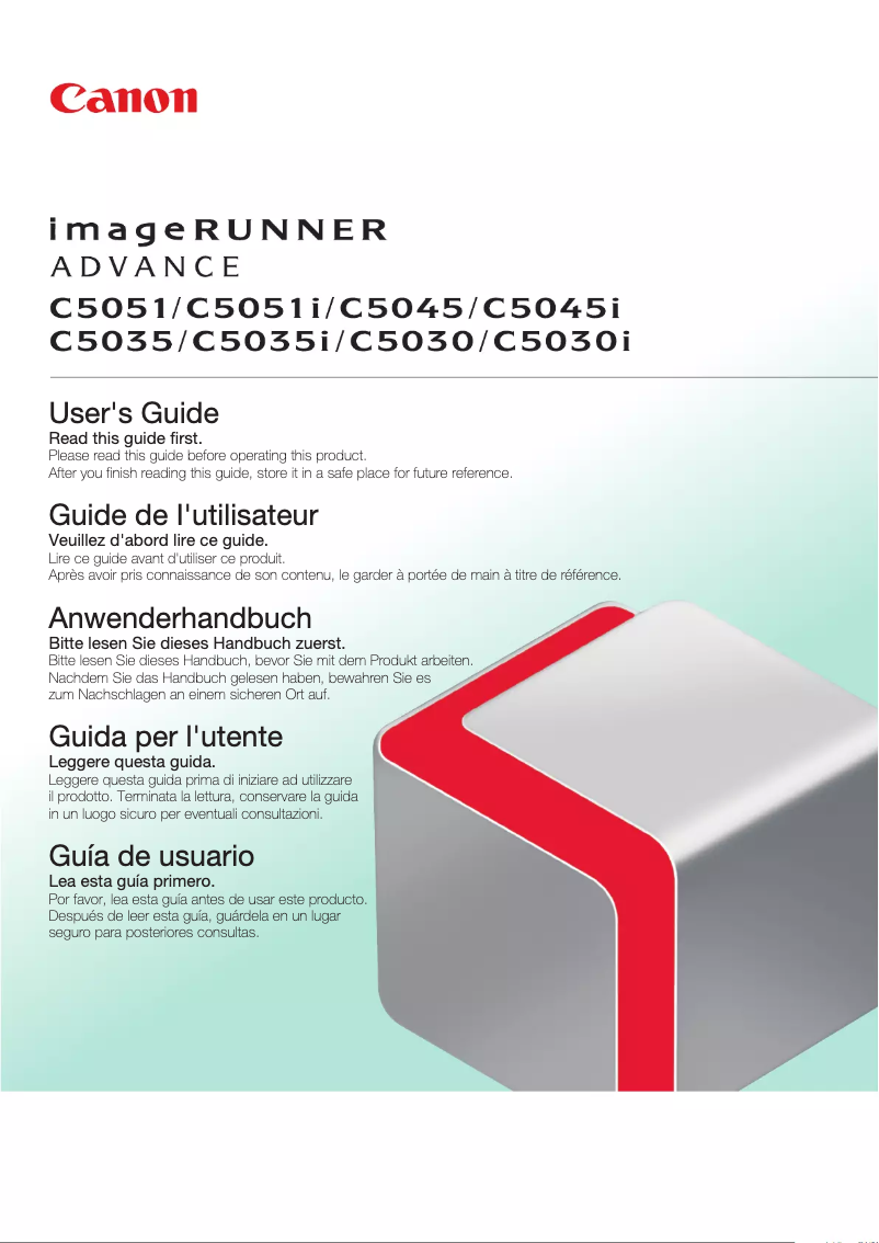 Page 1 de la notice Manuel utilisateur Canon imageRUNNER ADVANCE C5051i