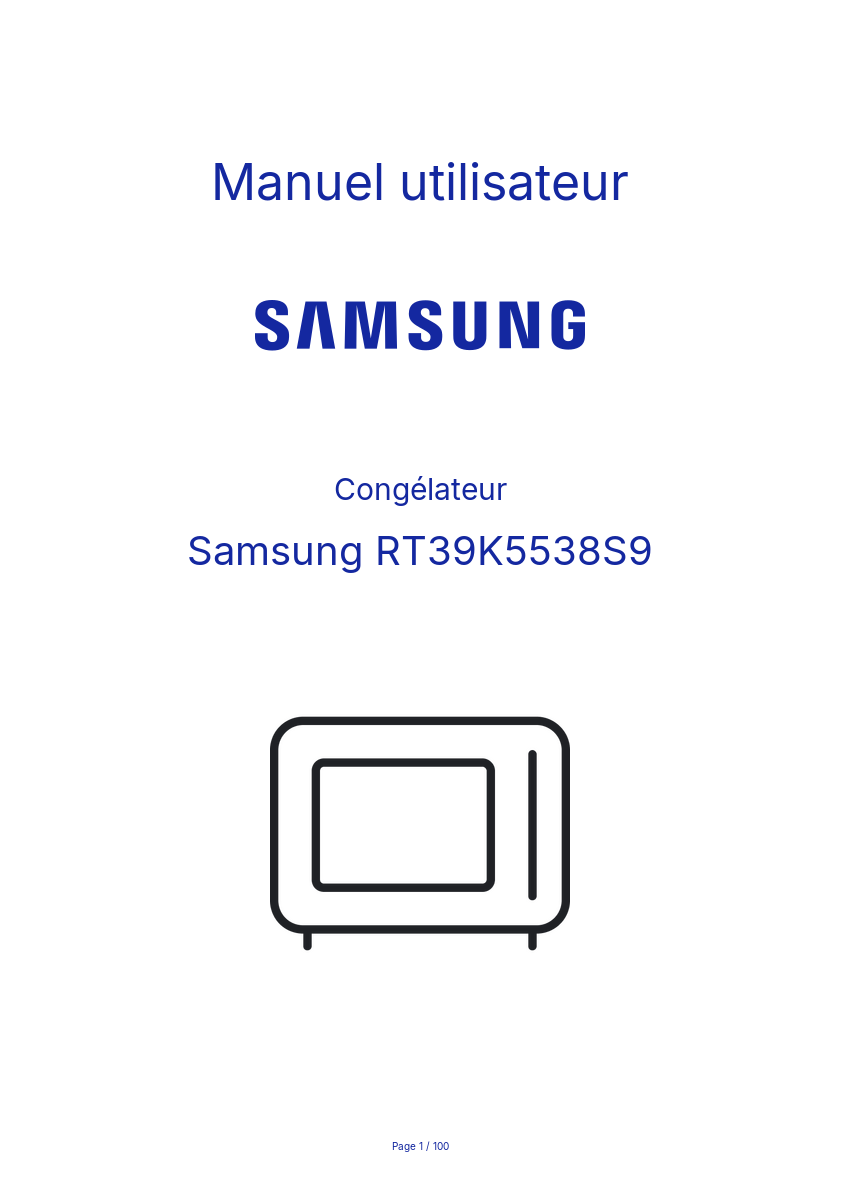 Image de la première page du manuel de l'appareil RT39K5538S9