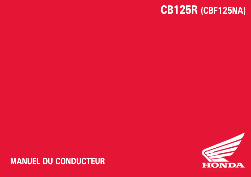 Página 1 del manual Manual de usuario Honda CB125R (2021)