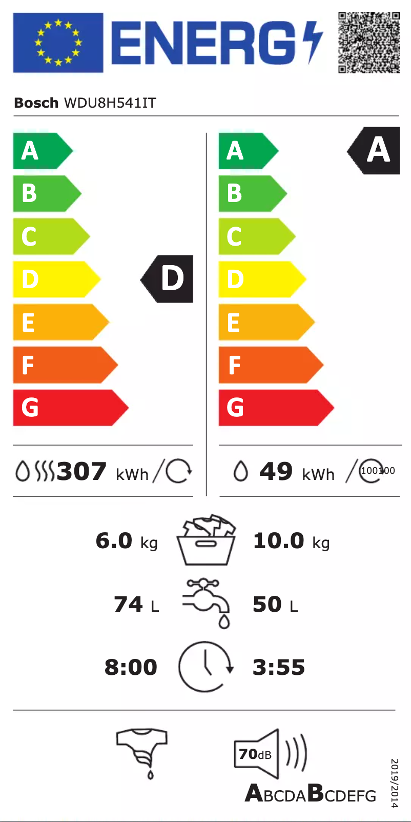 Image de la première page du manuel de l'appareil WDU8H541IT