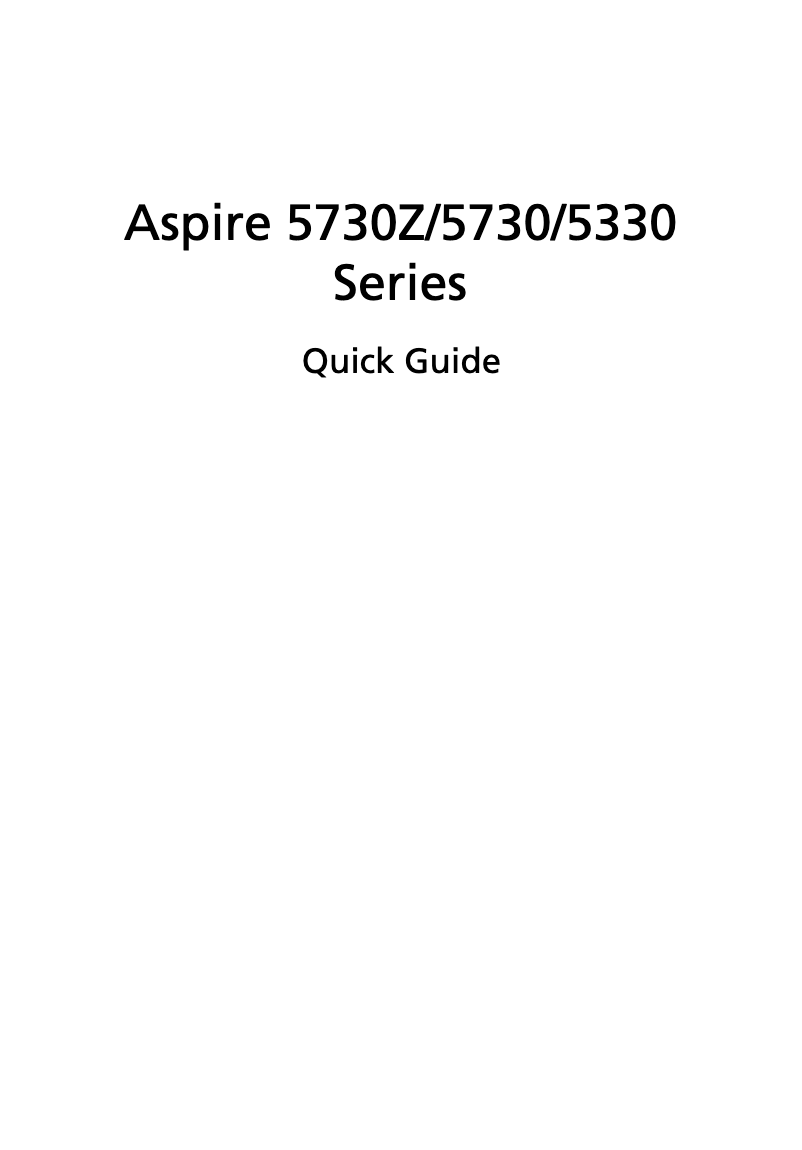 Page n°1 - Manuel utilisateur Acer Aspire 5730
