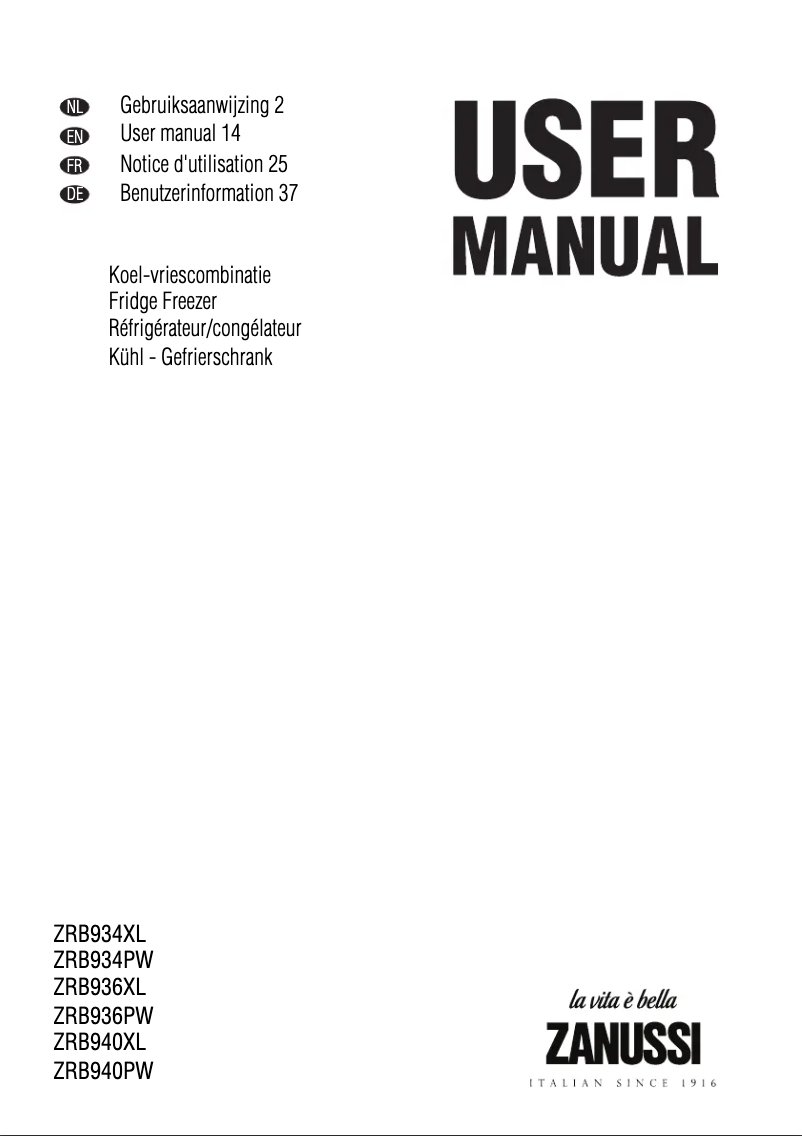 Image de la première page du manuel de l'appareil ZRB 940 PW