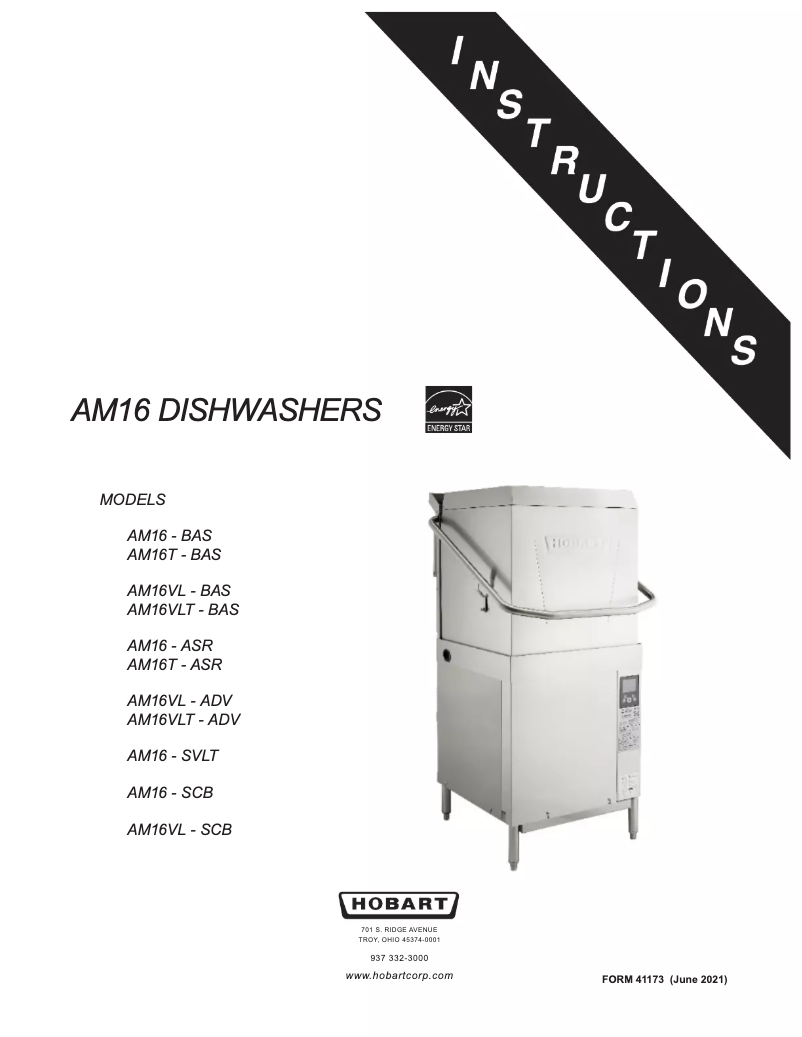 Page 1 de la notice Manuel utilisateur Hobart AM16T-ASR