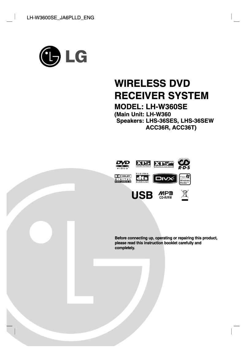 Página 1 del manual Manual de usuario LG LH-W3600SE