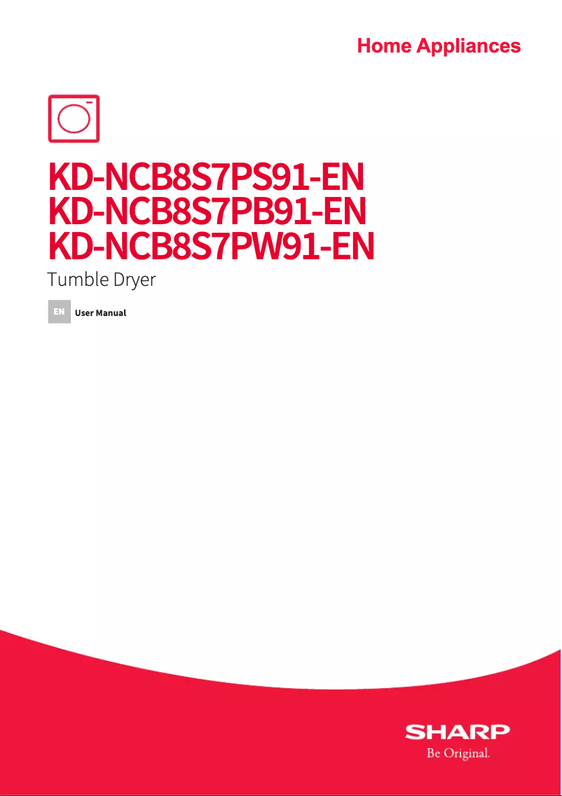 Page 1 de la notice Manuel utilisateur Sharp KD-NCB8S7PB91-EN