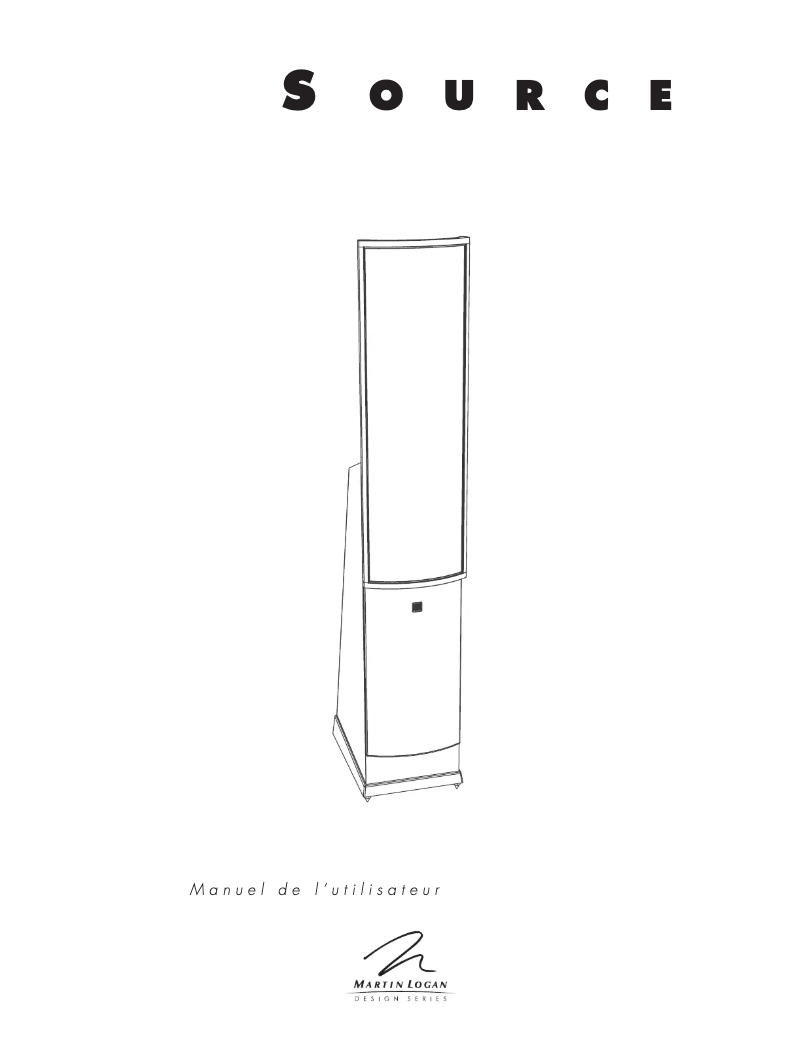 Page n°1 - Manuel utilisateur Martin Logan Source