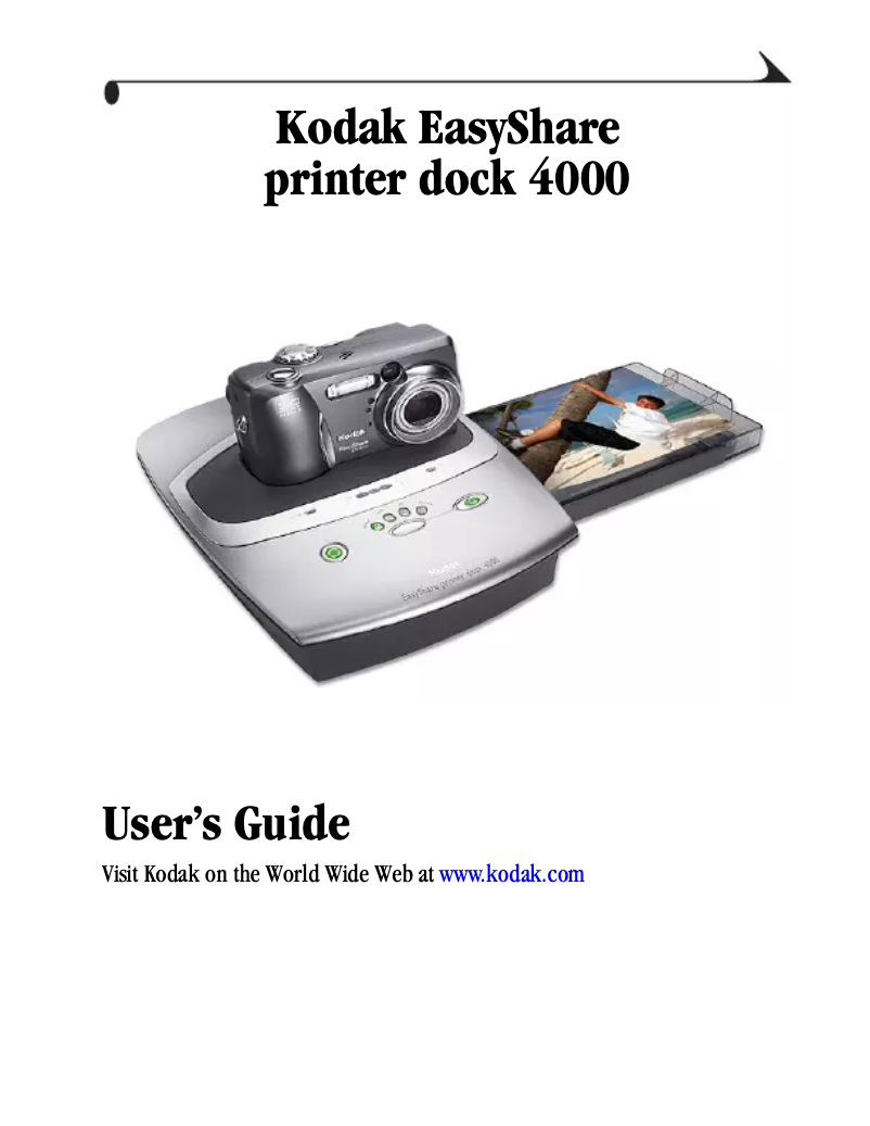 Image de la première page du manuel de l'appareil EasyShare printer dock 4000