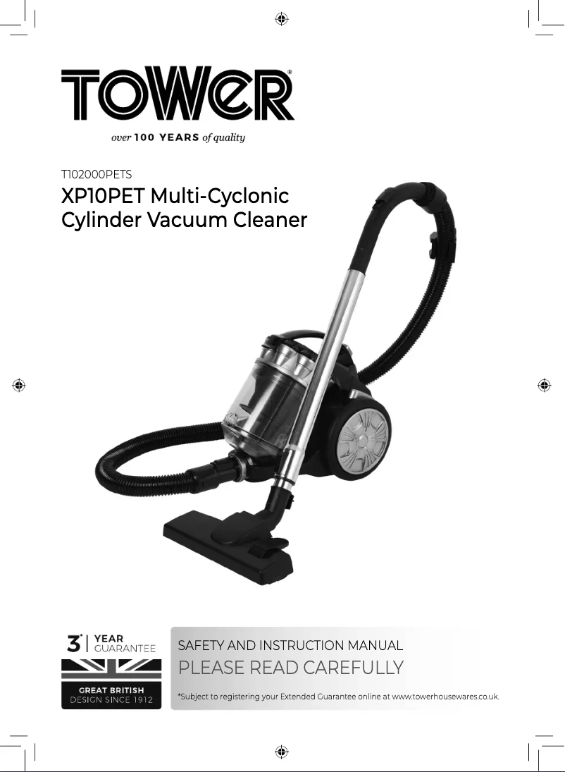 Page 1 de la notice Manuel utilisateur Tower RXP10PET