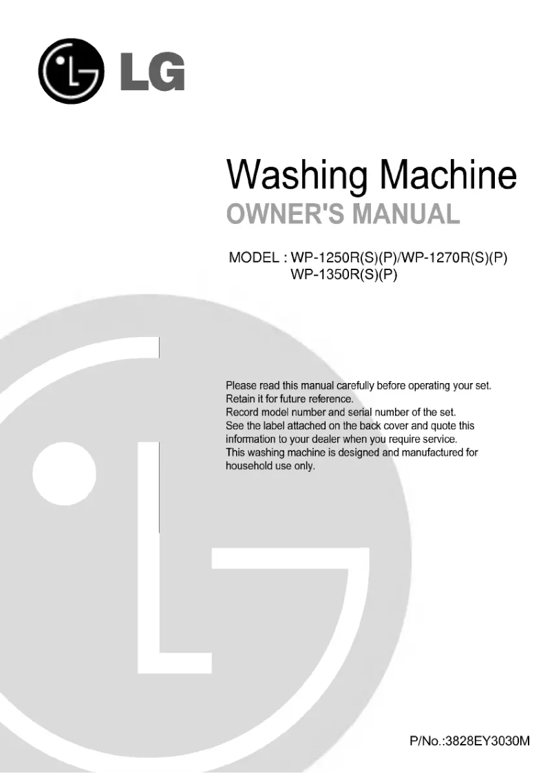 Image de la première page du manuel de l'appareil WP-1350R