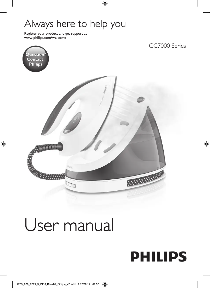 Page 1 de la notice Manuel utilisateur Philips GC7030