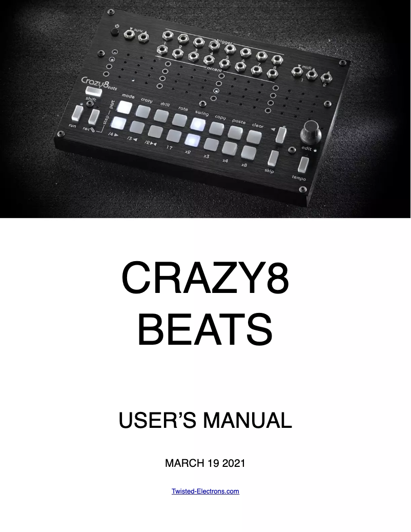 Image de la première page du manuel de l'appareil Crazy8 Beats