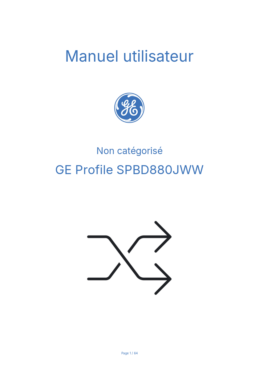 Image de la première page du manuel de l'appareil Profile SPBD880JWW