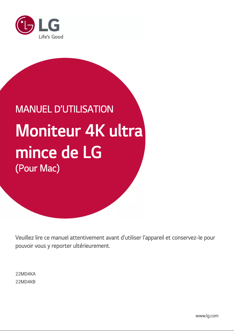 Image de la première page du manuel de l'appareil 22MD4KA-B