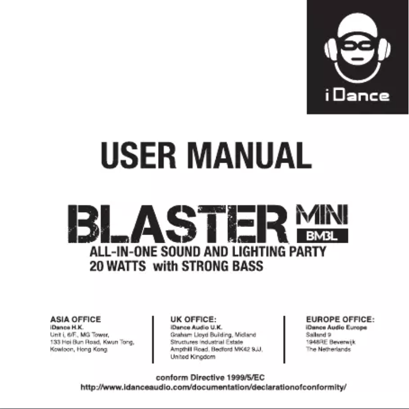 Image de la première page du manuel de l'appareil Mini Blaster