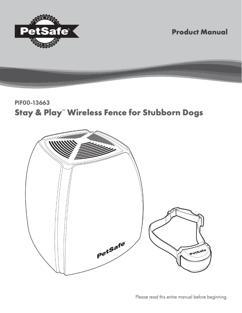 Page 1 de la notice Manuel utilisateur PetSafe Stay & Play PIF00-13663