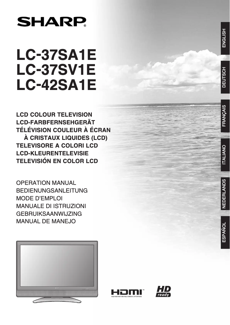 Page 1 de la notice Manuel utilisateur Sharp LC-37SA1E