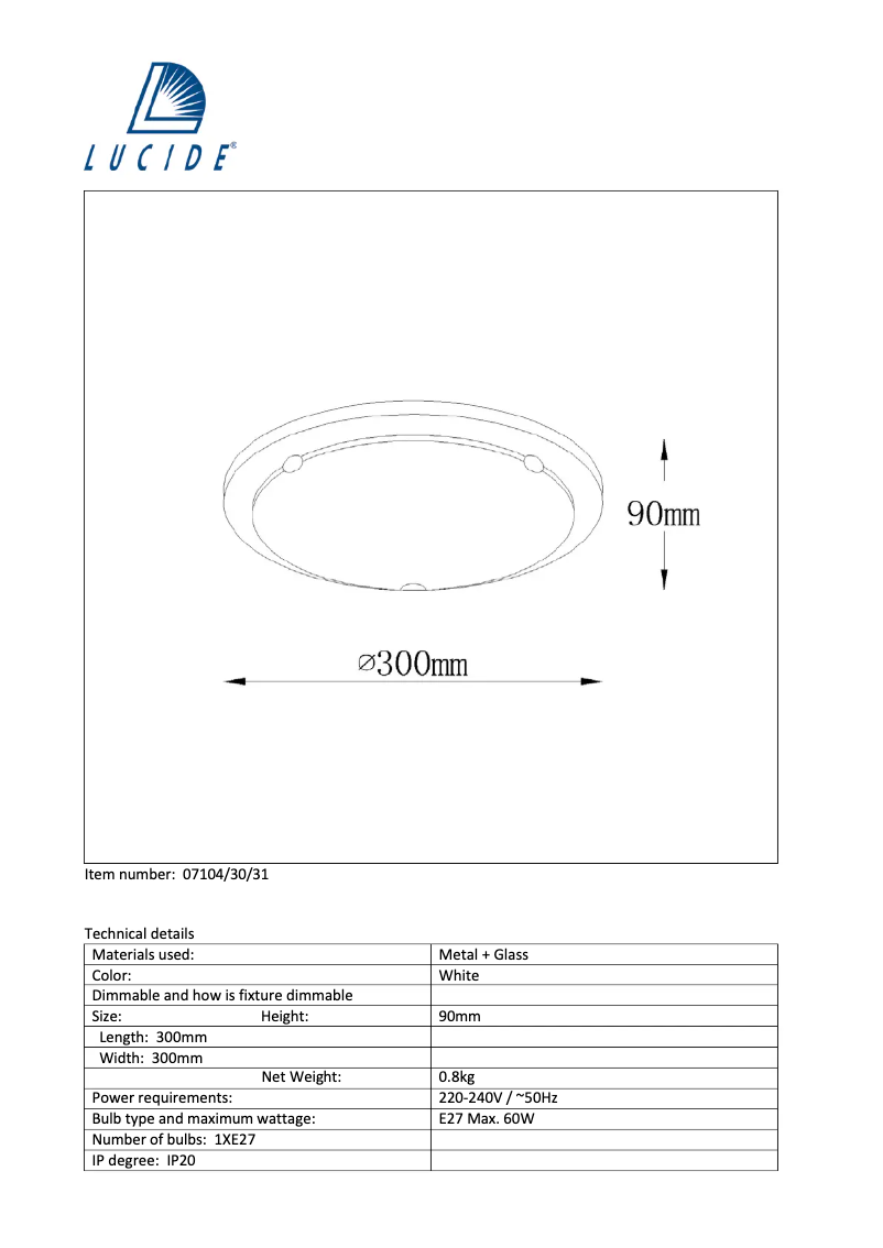 Image de la première page du manuel de l'appareil Basic 07104/30/31